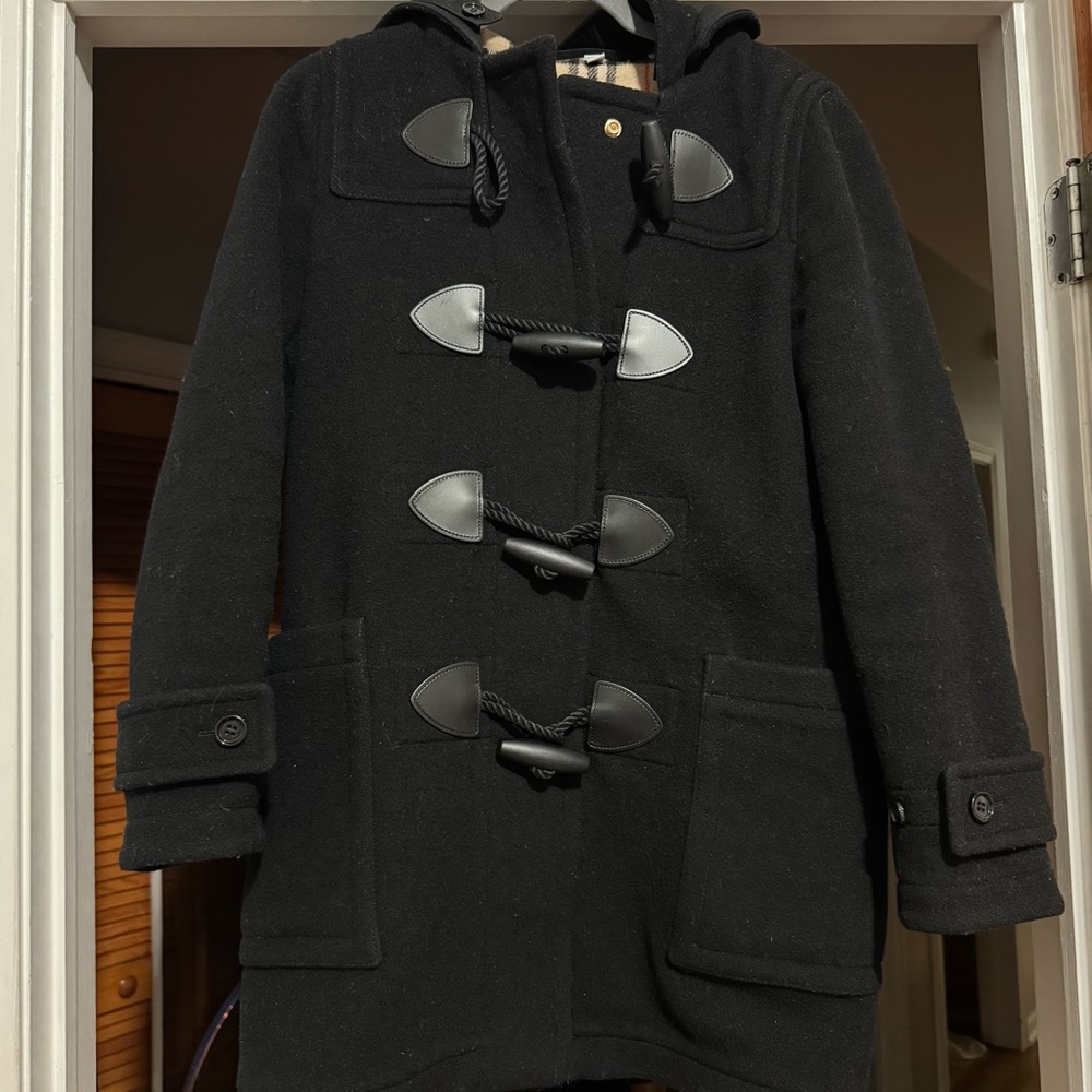 BURBERRY WOMENS MERTON WOOL DUFFLE TRENCH COAT